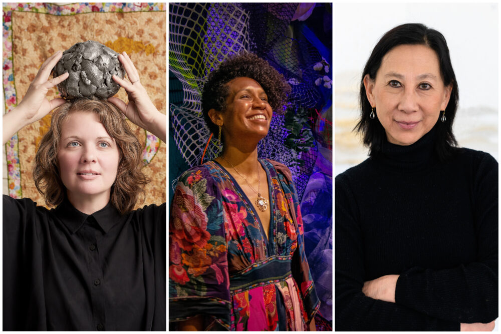 From left: Venetia Dale, Cicely Carew, Yu-Wen Wu. (Courtesy the artists and ICA; Carew's portrait by Tyler Noctyrn)