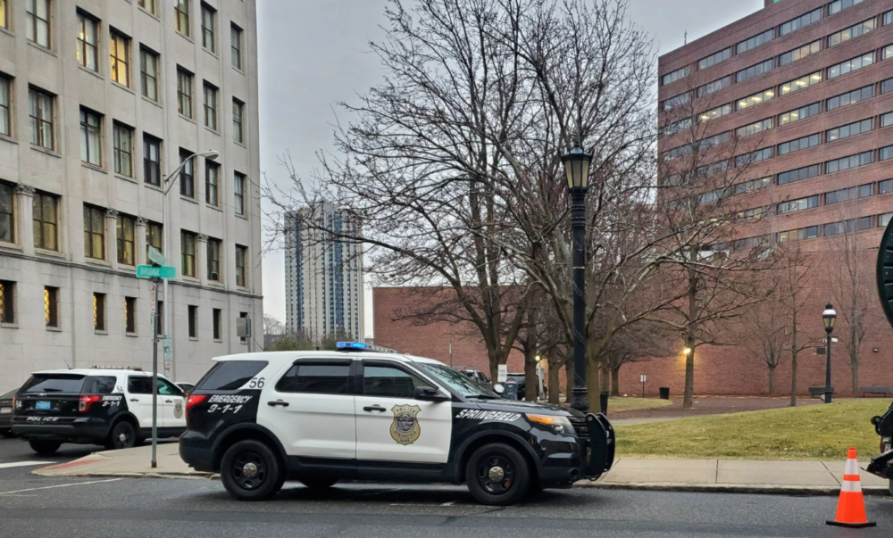A Springfield police vehicle. (Elizabeth Román/NEPM)